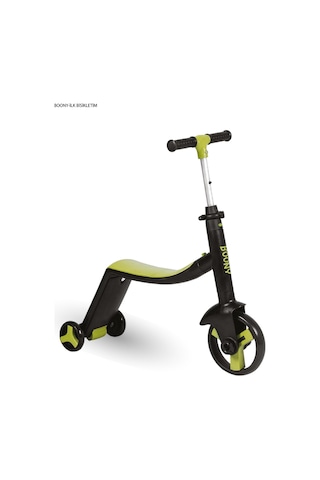 Boony Yeşil Çocuk Scooter- Bisiklet 1 Ürün 3 Özellik 50 Kg Taşıma Kapasiteli Yeşil