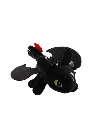 Geeksen Siyah 27cm Kuyruk Askılıklı Araba Dekorasyon Oyuncak, Uçuş Simülasyonu Kanatlı Ejderha Plüş Figürü, Sıkıştırılmış Paket