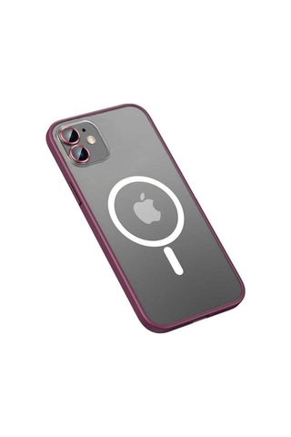 Apple Uyumlu iPhone 12 Kılıf Zore Mokka Wireless Kapak Koyu Mor