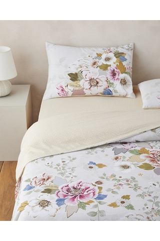 Bloomora Dijital Baskılı Kolay Ütülenir Tek Kişilik Çarşaflı Nevresim Takımı 160x220 Cm Bej-sarı