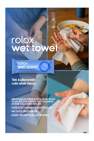 Wet Towel - 50 Paket - Tek Kullanımlık Rulo Islak Havlu