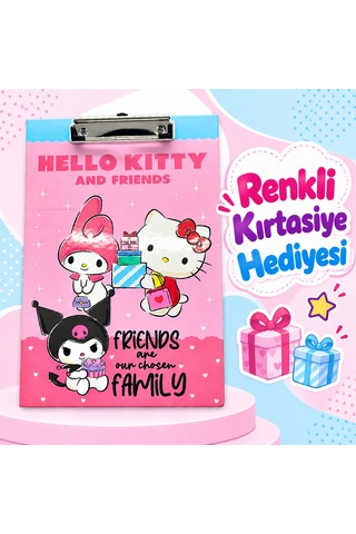 Bakgelal Hello Kitty Pembe Sekreterlik Panosu - Kuromi & My Melody Temalı Metal Kıskaçlı A4 Evrak Dosyası - 9069326065835