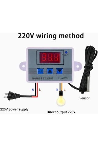Dijital Termostat Sıcaklık Kontrol 220 Volt 10 Amper 1500 Watt