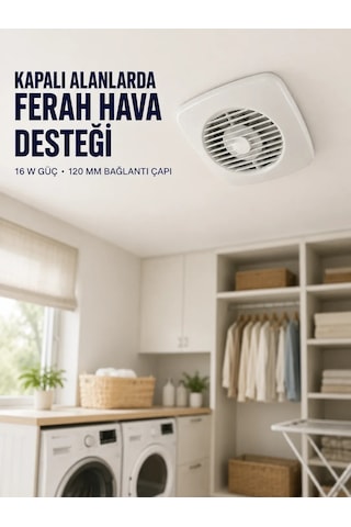 120 Mm Dekoratif Aspiratör 16 W 180 M³/h Banyo Mutfak Ve Wc Havalandırma Fanı Çok renkli