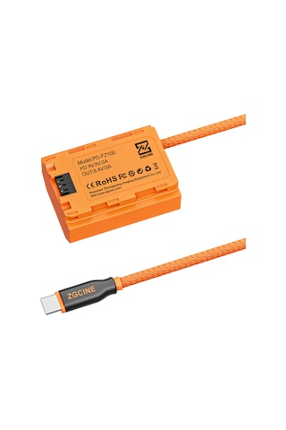 Gajeena Zgcıne Np-fz100 Type-c Taklit Pil, 8v 2a Regüle Çıkış, Sony A7/a9/a1/fx3/a6600 Ve Diğer Modeller İçin 60cm Kablolu Simülasyon Bataryası