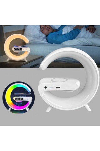 Rgb Akıllı Uyku Lambası Gündoğumu Alarmı, Kablosuz Şarj Ve Müzik Çalar