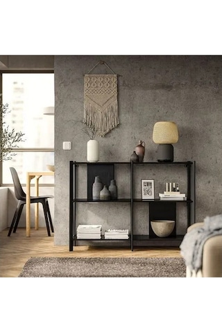 Ikea Jattesta Açık Raf Ünitesi, Siyah 120x85 Cm Ahşap - Siyah