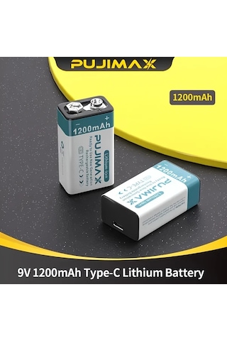 Xuweiwei Pujımax 8 Adet 9v Lityum Batarya Type C Şarj Kapasiteli Şarj Edilebilir Polimer Pil Elektronik Cihazlar İçin Taşınabilir Power Bank Alt N