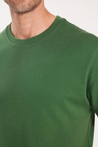 Tudors Unisex Relax Fit Rahat Kesim %100 Pamuk Yumuşak Dokulu Hafif Kalın Koyu Yeşil Bisiklet Yaka Tişört-34942 Koyu Yeşil