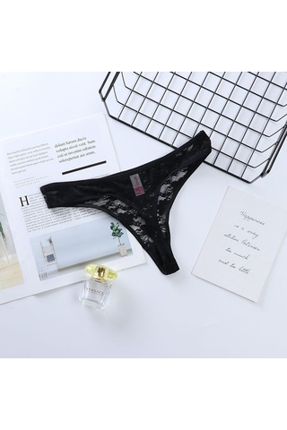 Liona Siyah Dantel Kadın String