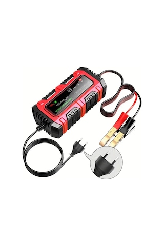 Boatshop1 12v 2 Amp Tam Otomatik 3 Adımlı Kırmızı Akıllı Şarj Cihazı Motosiklet Araba Agm Gel Sla Pilleri İçin Aşırı Şarj Koruma