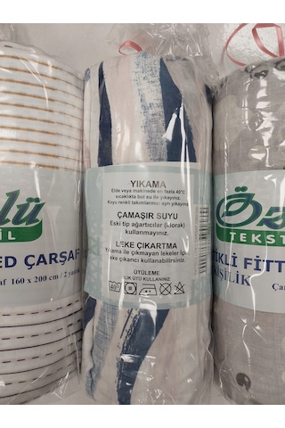 Özlü Fitted Lastikli Çift Kiş. Çarşaf Seti 160x200 Desenli Asorti Çok Renkli
