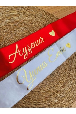 Gelin Damat Isimli Tören Takı Kurdelesi 2 Adet B-42