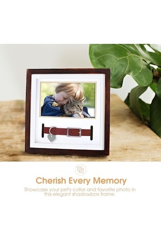 Pearhead Pet Yaka Hatıra Çerçevesi, Evcil Hayvan Anıtı Resim Çerçevesi, Evcil Hayvan Sahibi Ev Dekoru, Kedi Veya Köpek Hatırası, 3 "x 4.5" Fotoğraf Ekleme, Duvara Montaj Ve Masa Üstü Çerçeve, Espresso