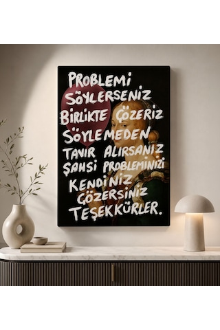 Bk Gift Vintage Klasik Sanat Esprili Sözlü Dekoratif Kanvas Tablo - 20 Çok Renkli
