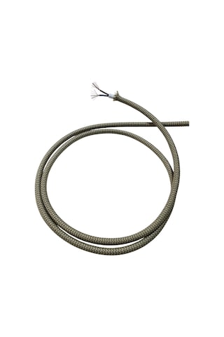 Dekoratif Kumaş Aydınlatma Elektrik Kablosu 2 0,50 Ttr Haki Kahve Zigzag 1 Metre