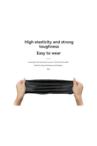 Wezone Erkek Ve Kadınlar İçin Su Geçirmez Silikon Yüzme Bone - Uzun Saç Korumalı Siyah