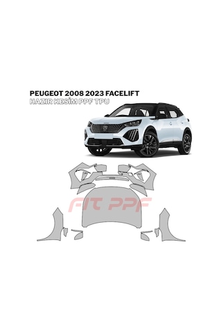 Peugeot 2008 - 2023 Facelıft 210 Mikron Premium Tpu Ppf Kaplama Seti-ön Grup