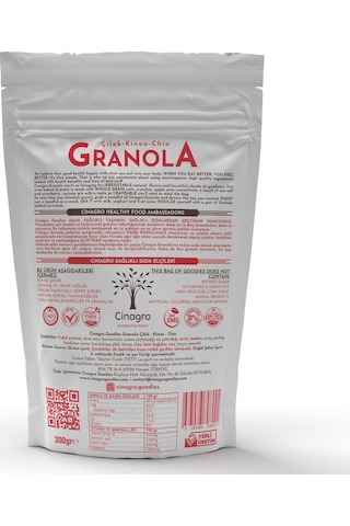 Cinagro Goodies Çilek Kinoa Chia Granola 300 G