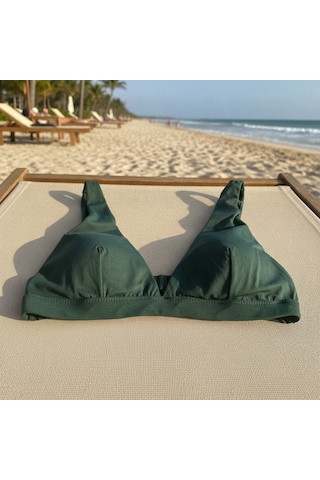 Bonbon Kadın Plaj Giyim Yeşil Renk Kalın Askılı Bikini Üst Bb2584 Çok Renkli