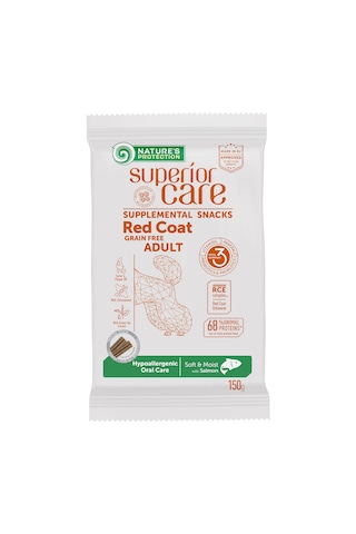 Nature S Protection Superior Care Kızıl Tüylü Köpekler İçin Somonlu Hipoalerjenik & Ağız Bakım Köpek Ödülü 150g