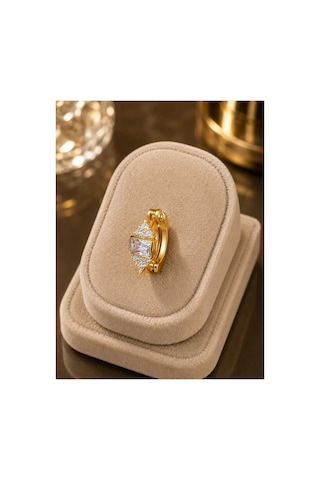 Baget Taş Detaylı Kulak Piercing Çelik Gold Genel Markalar Unisex Çok Renkli