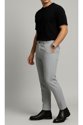 Bürke Erkek Gri Renk Slim Fit Kaliteli Kumaş Pantolon