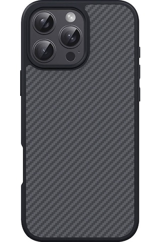 Apple Uyumlu iPhone 16 Pro Max Kılıf M-safe Şarj Özellikli Karbon Fiber Tasarımlı Zore Elnino Kapak Siyah