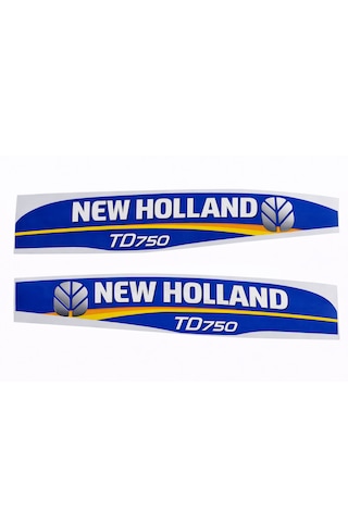 New Holland Td75d Yan Yazı Takımı Mavi Tip Kaporta Etiketi Sağ - Sol Kaput Sticker Seti