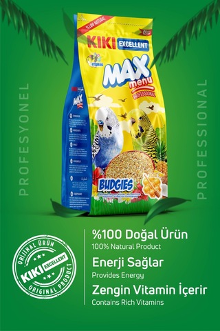 KIKI Excellent Kuş Max Menu Budgies Ballı Muhabbet Kuşu Yemi 1000 Gr. KB302