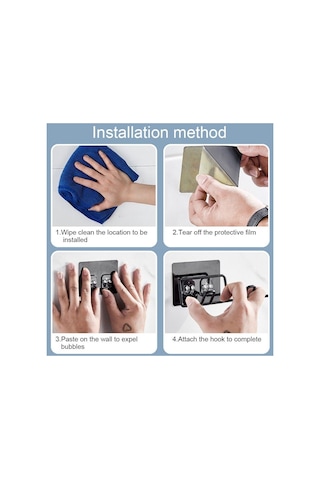 Siyah Saç Kurutma Makinesi Tutucu Raf Duvara Monte Saç Düzleştirici Kurutma Makinesi Tutucular Banyo Organizatör Depolama Rafı Siyah