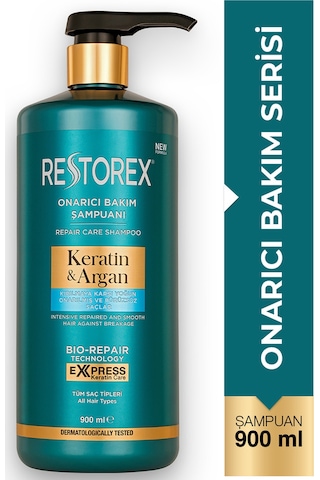 Restorex Keratin & Argan Onarıcı Saç Bakım Şampuanı 900 Ml - Yıpranmış Ve Hasar Görmüş Saçlar
