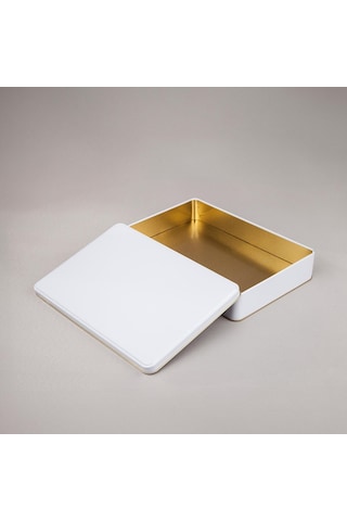 Beyaz Metal Kutu 30x20x4,5 Cm