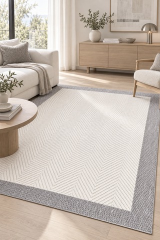 Vatra Krem Gri Sisal Görünümlü Modern Polyester Halı Robot Süpürge Uyumlu Kolay Temizlenebilir Mutfak Oturma Koridor Krem/gri