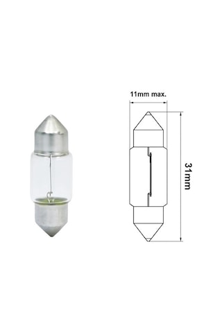 Japon Tip Sofit Ampul Şeffaf İç Aydınlatma Plaka Lambası C10w 12v 10w 31mm 1 Adet