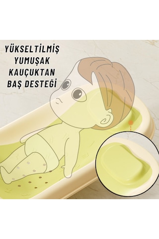 Katlanabilir Silikon Bebek Besleme Ve Yıkama Banyo Oturağı Alt Değiştirme Sehpası Yeşil
