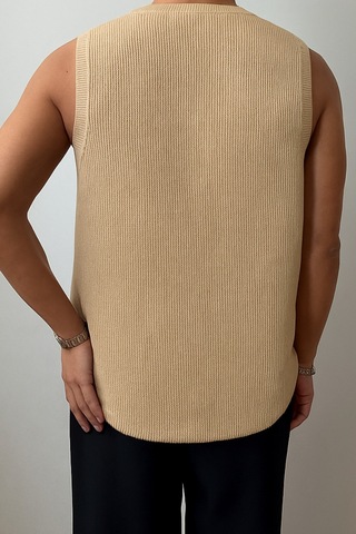 Erkek Bisiklet Yaka Oversize Süveter Bej