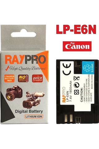 Canon Eos 6D ve 6D Mark II için Lp-E6 Lp-E6N Batarya Pil
