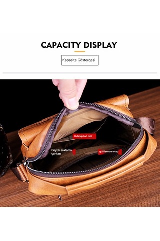 Büyük Kapasiteli Erkek İş Gündelik Kombin Çantası-kahverengi Kahverengi