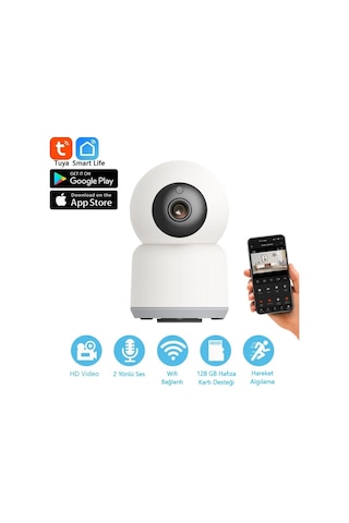 Cata Gece Görüşlü 360 Derece Wifi Akıllı Ip Kamera - Ct-4050