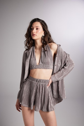 Holly Lolly Düğme Kapamalı Comfy Oversize Gömlek Vizon