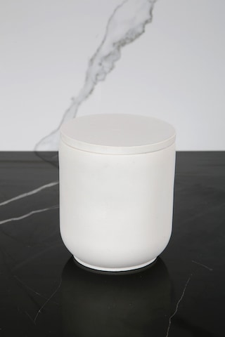 Mermer Desenli Beton Pamukluk Kapaklı Kutu Dekoratif Kutu Sade Beyaz