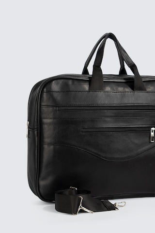 Westbag Hakiki Deri Siyah Laptop Evrak Çantası Ayarlanabilir Omuz Askılı