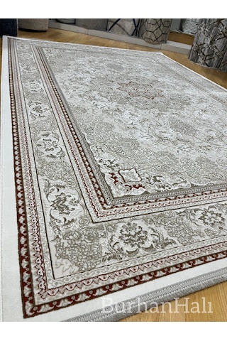 Optima Halı İsfahan Serisi Salon Oturma Odası Halısı 160x230 Taba Gri Taba