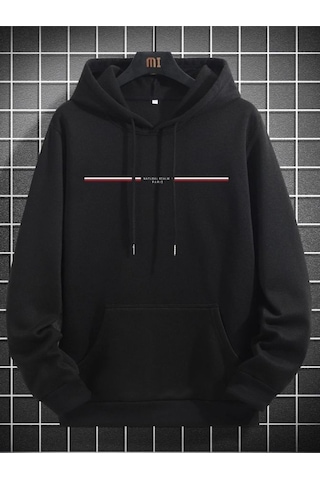Altamira Unisex Paris Baskılı Kapşonlu Oversize Sweatshirt 001