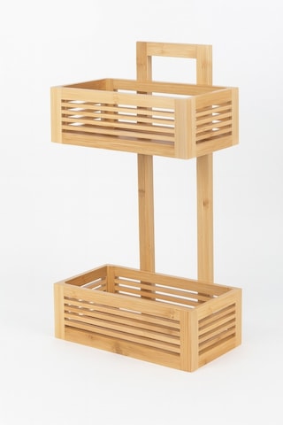 Makri Home Bambu 2 Katlı Mutfak & Banyo, Mutfak Düzenleyici Organizer Bej
