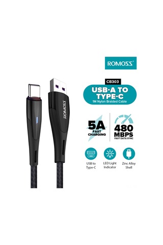 Wezone Romoss Cb303 Veri Kablosu 1 Metre Uzunlukta - Hızlı Veri Transferi Ve Şarj İçin