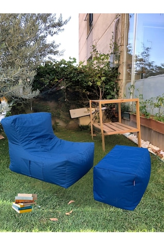 Xxl Sedir Armut Koltuk Ve Ayakucu Pufu Mavi