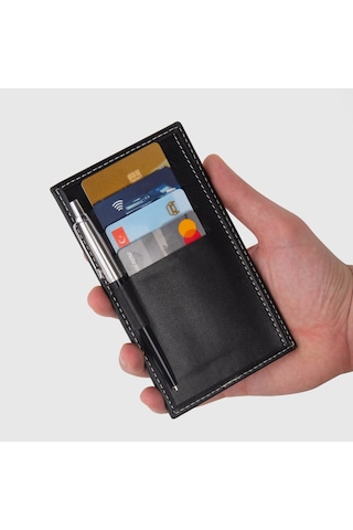 2K S.deri Kartlık Cüzdan Siyah Wallet And Card Holder Vegan 9x15,5 Cm. Black Siyah
