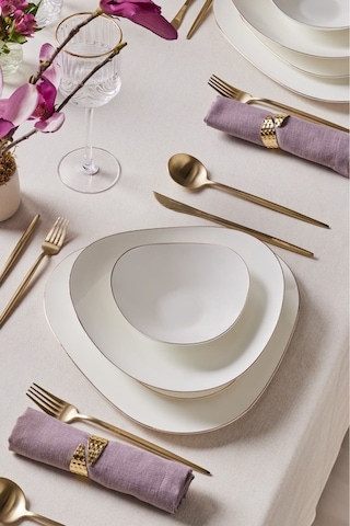Karaca Red Carpet Collection Fine Pearl Tristan 62 Parça 12 Kişilik Yemek Takımı Gold